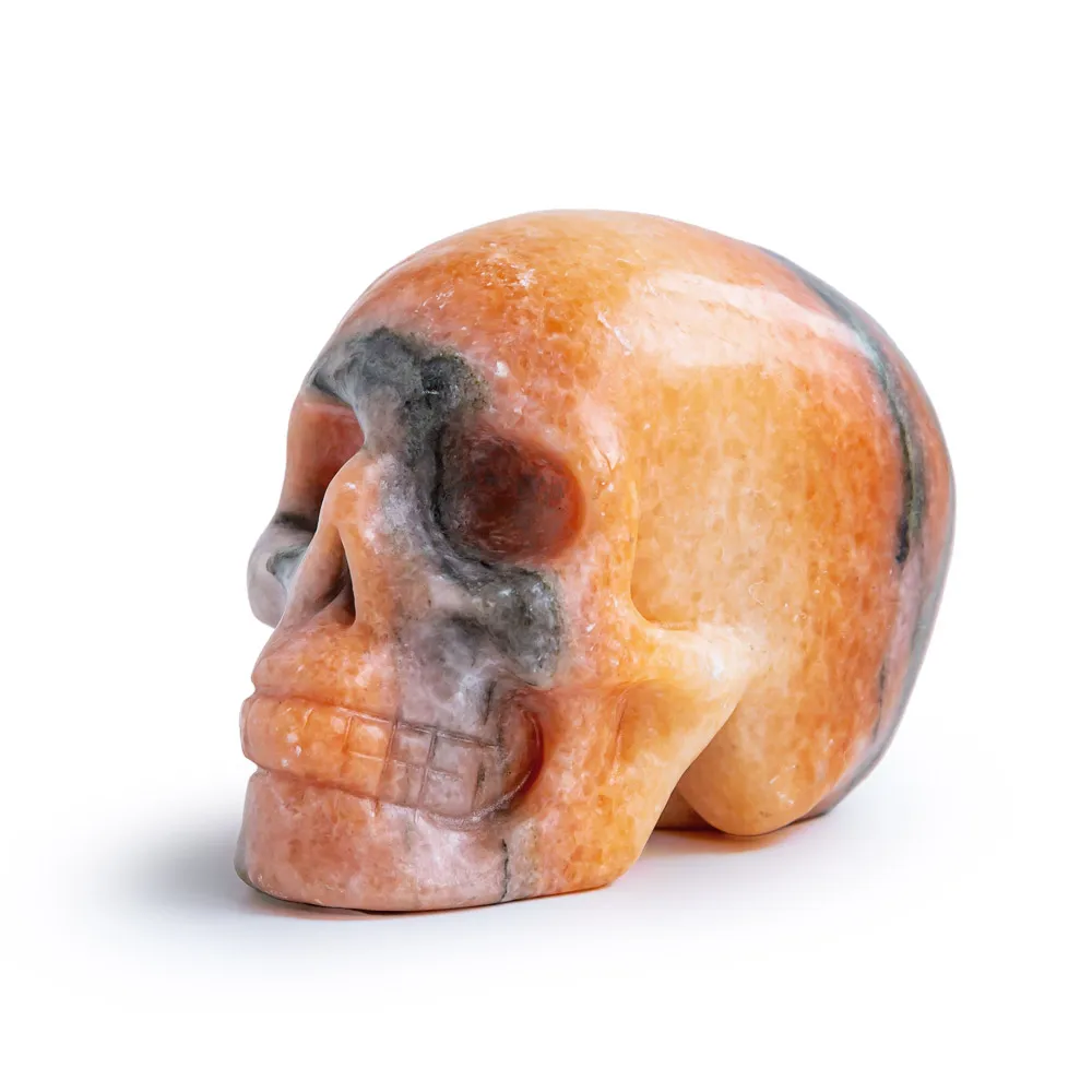 Wholesale Natural Polished Hand Carved Sun Stones Crystal Skulls Folk Crafts Healing Stone For Hallowmas Decoration