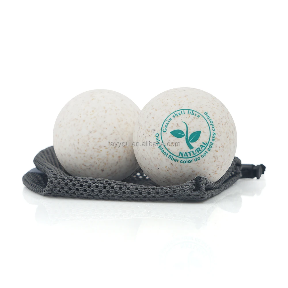 Factory Wholesales Price Hot Sales Grain Skin-Friendly Shell Fiber Ball Muscle Knot Remover Rubber Lacrosse Ball  Massage balls