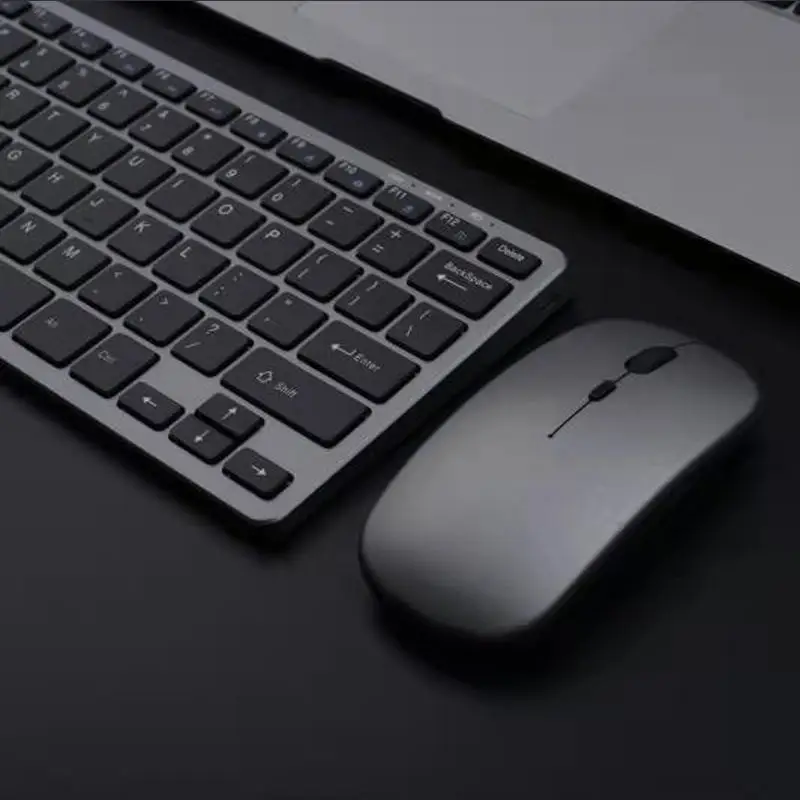 Ultra Slim Type C Port Rechargeable Dual-Mode Wireless Keyboard and Mouse Combo 2.4G+BT3.0+bt5.2 Wireless Keyboard Mouse Set