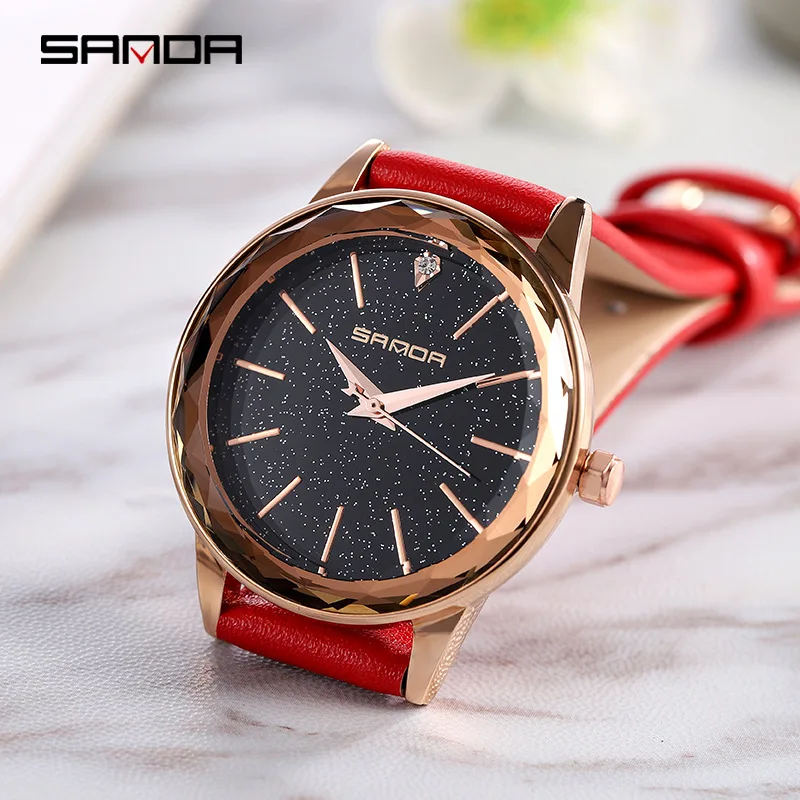 Fashion Starry Sky Element Ladies Bracelet Watch Casual Leather Strap Waterproof Quartz Watches for Women