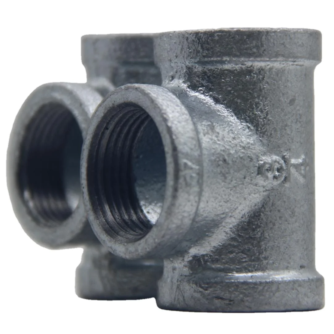Female thread tee pipe fitting bushing capuchon coupling elbow nipple plug tee flange hot dipped galvanised malleable iron