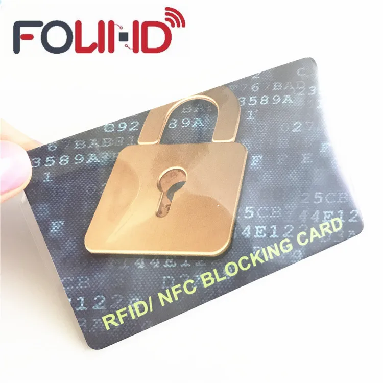 Hot stamping passize custom printed rfid blocking card keeping your bank cards 100% safe
