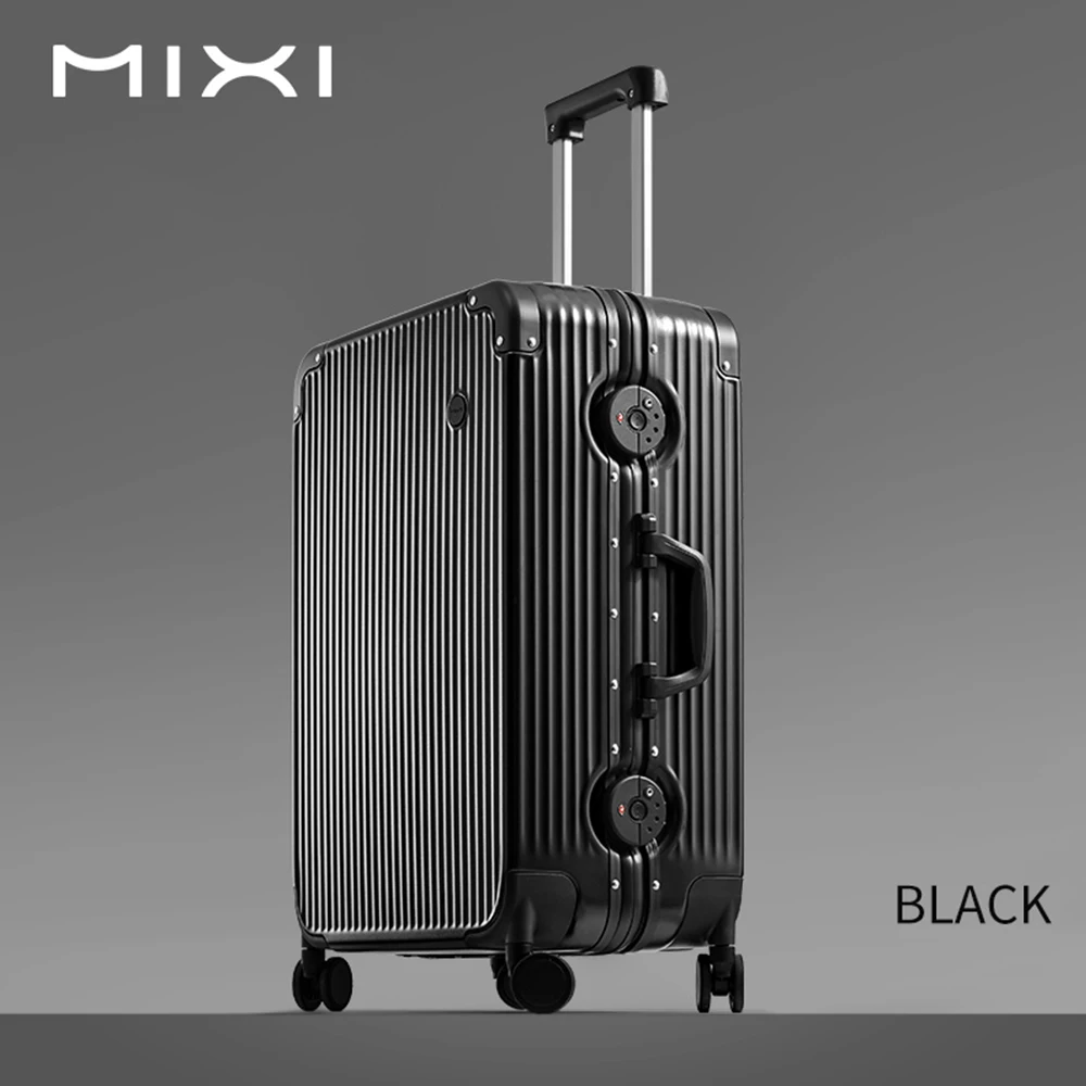 Mixi custom luggage travel bags aluminum business trolley suitcases maletas PC smart suitcase luggage sets