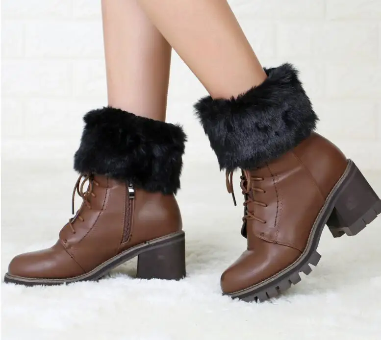 Women Fluffy Faux Fur Boot Toppers Leg Warmers Boot Cuffs