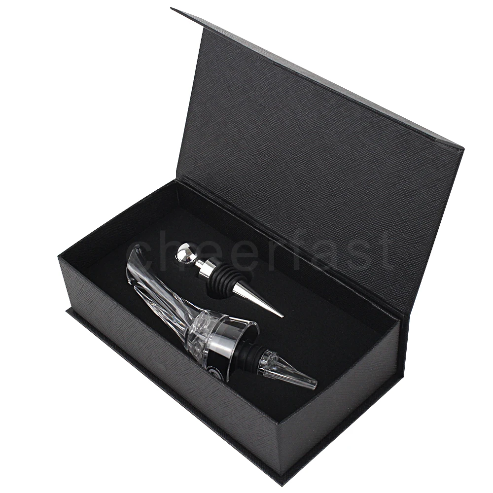 Factory Wholesale Stopper Set Reusable Plastic Wine Bottle Pourers Aerator Portable Decanter Spout Pour Pourer Gift Set