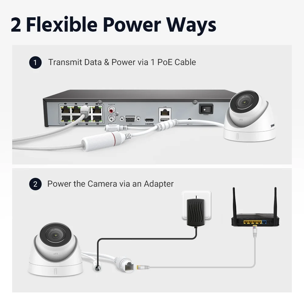 ANNKE 4K со сверхвысоким разрешением Ultra HD Открытый PoE ip-камера безопасности человека и транспортного средства обнаружения EXIR 2 0