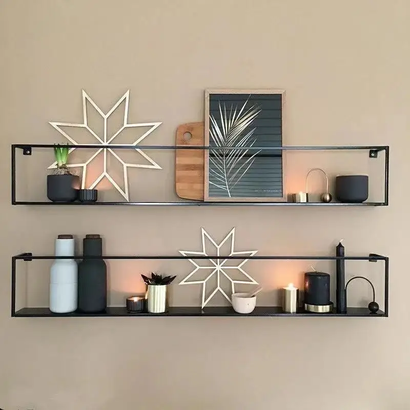 Nordic Multi-functional Custom Simplicity Metal Shelves Office Living Room Wall Shelf