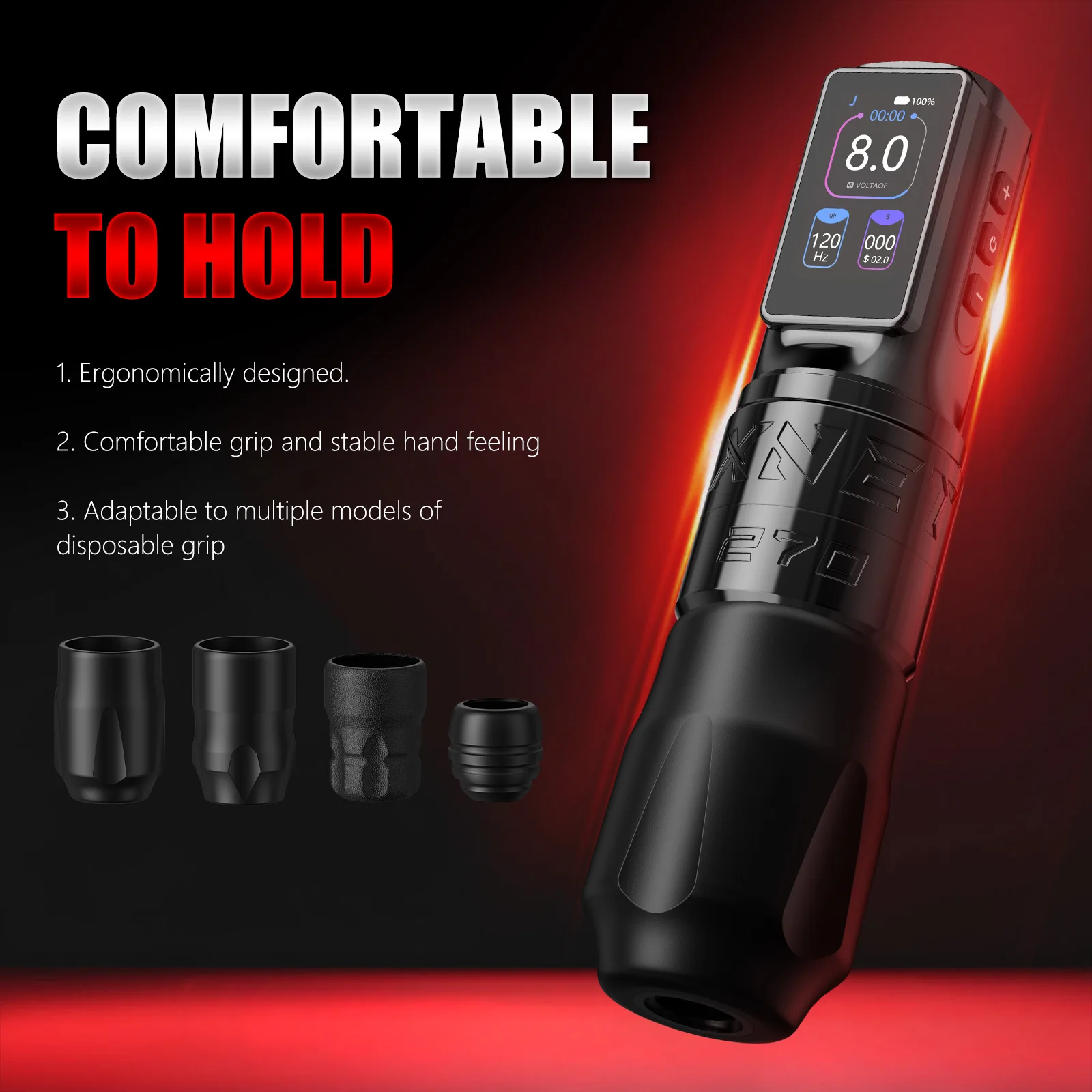 XNET Titan 270 2400mAh High Torque Brushless Motor Tattoo Gun 5.0mm/4.0mm Stroke Professional Wireless Tattoo Pen Machine