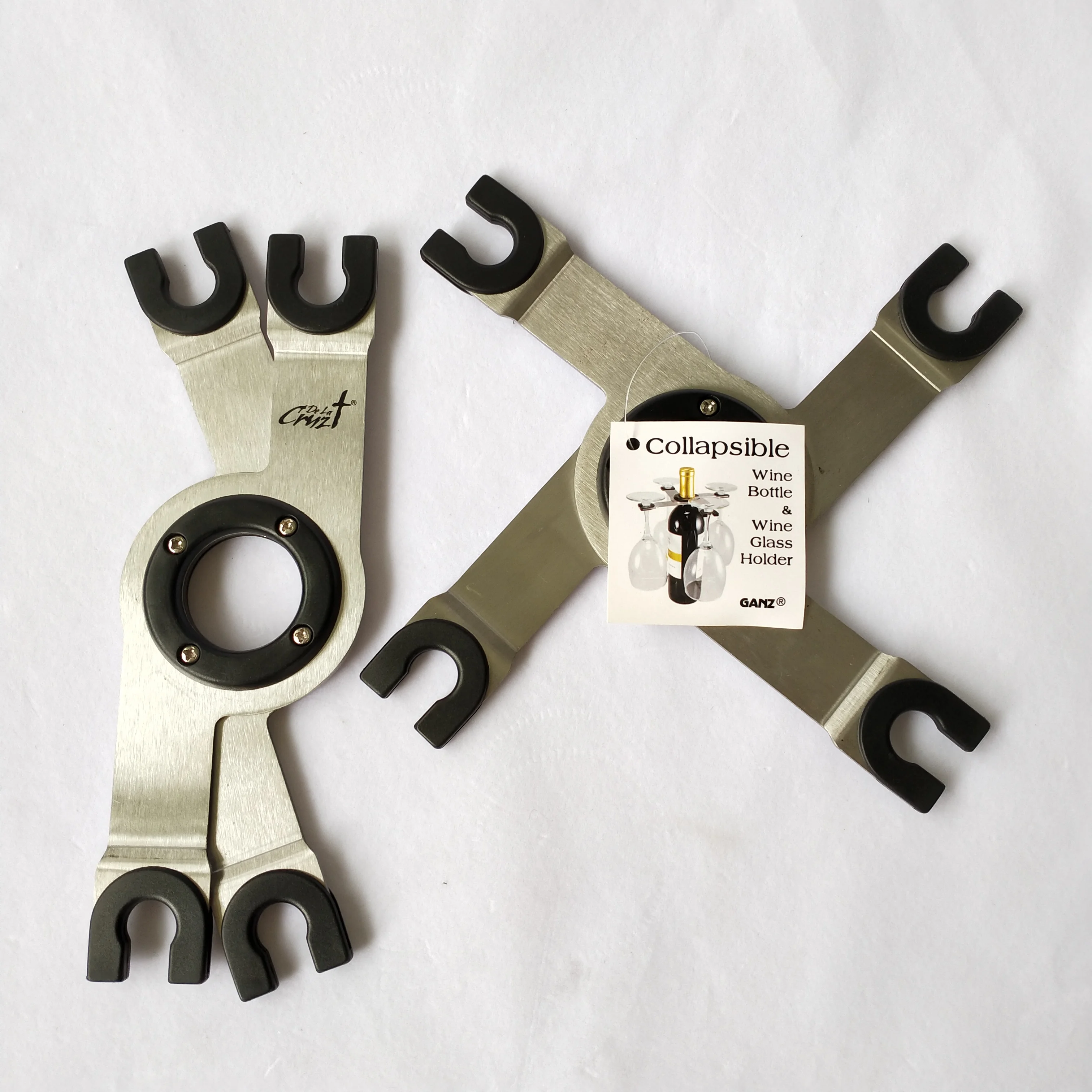 Мгновенная доставка, 4 стакана для бутылок вина и шампанского, складной держатель для бутылок из нержавеющей стали