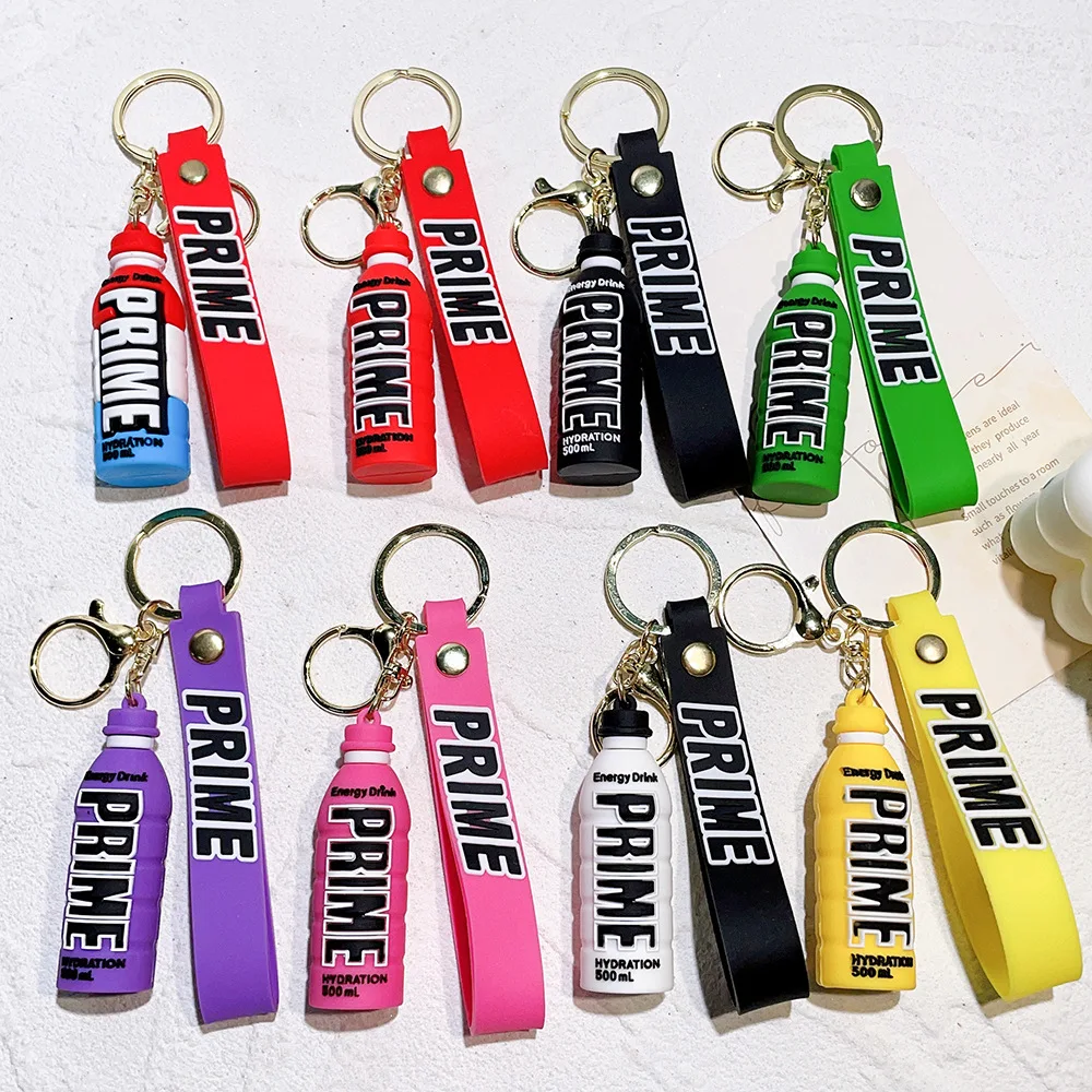 PRIME Energy Drink Bottle Keychain Prime Drink Bottle Pendant PVC Soft Glue Drink Bottle Pendant