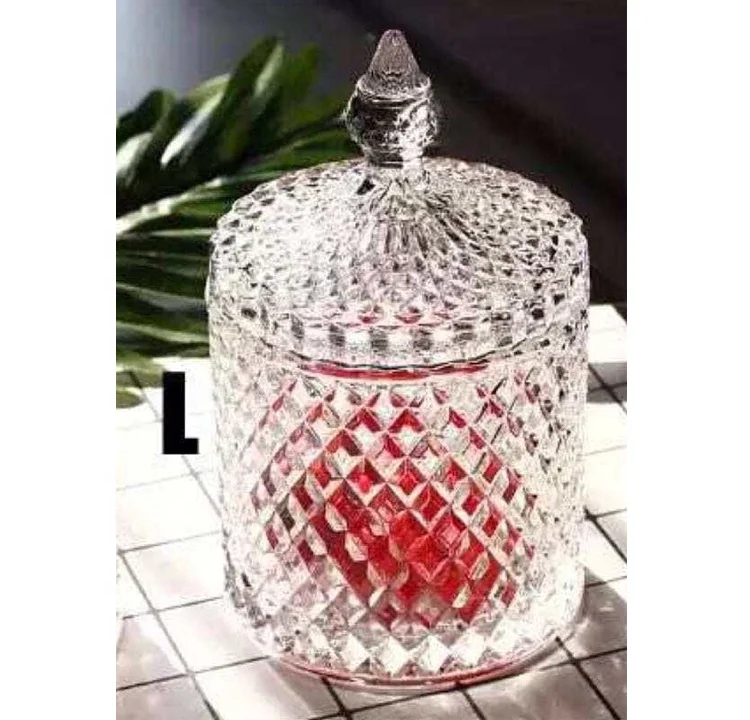 New products popular glass candy jar set cystal