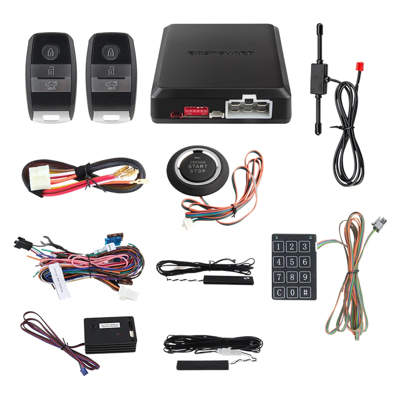 shock warning auto smart keyless entry system push button start remote starter car alarm