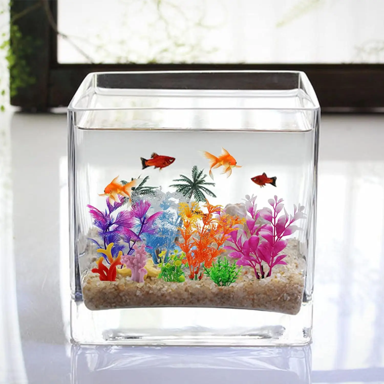 Decorations Colorful Coral Reef,Resin Simulation Coral Reef, Artificial Coral Plant for Aquarium Fish Tank Accessories
