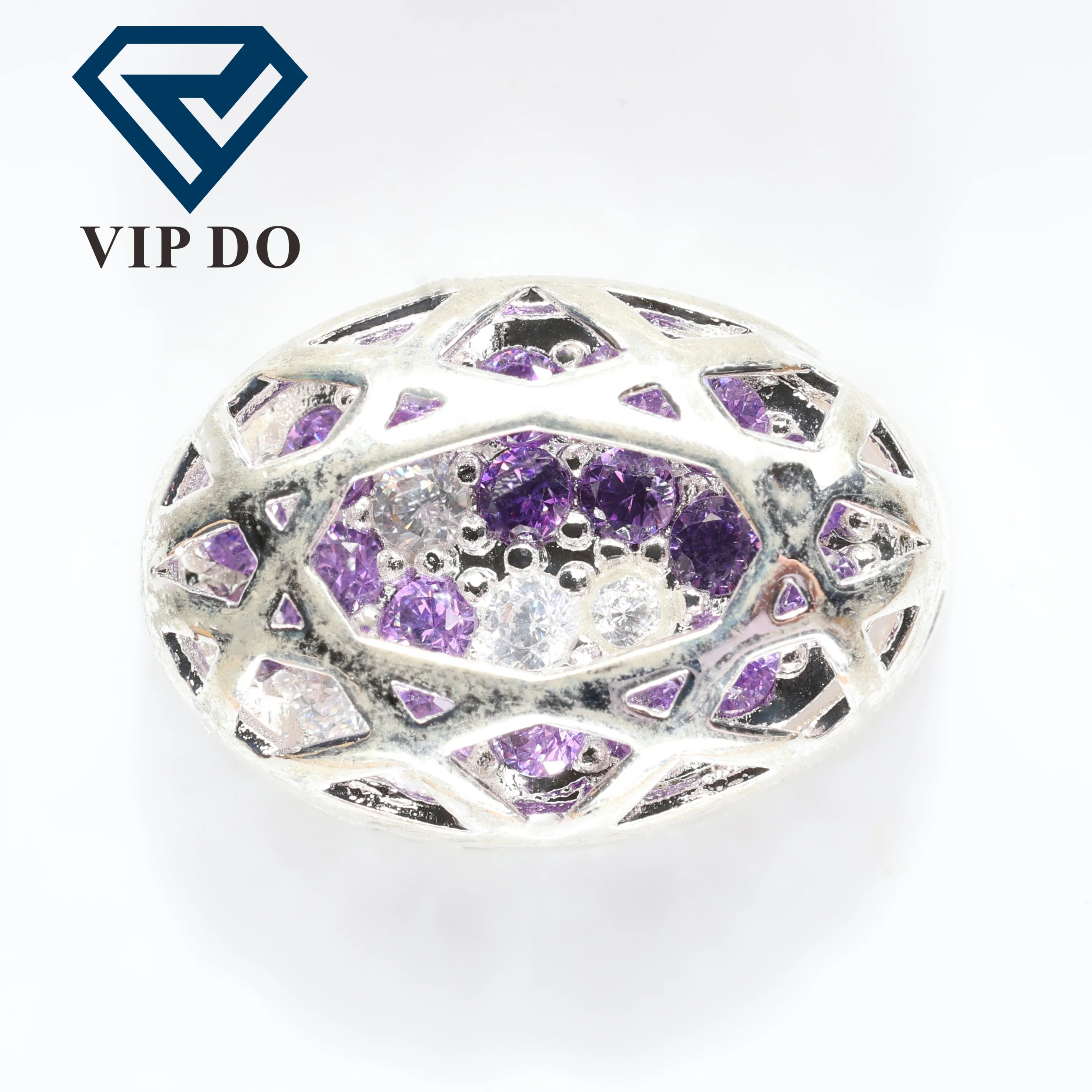 Selling oval cut silver plated hollow inlaid zircon clothing accessories Diamond DIY shoes bags earrings necklace diamond