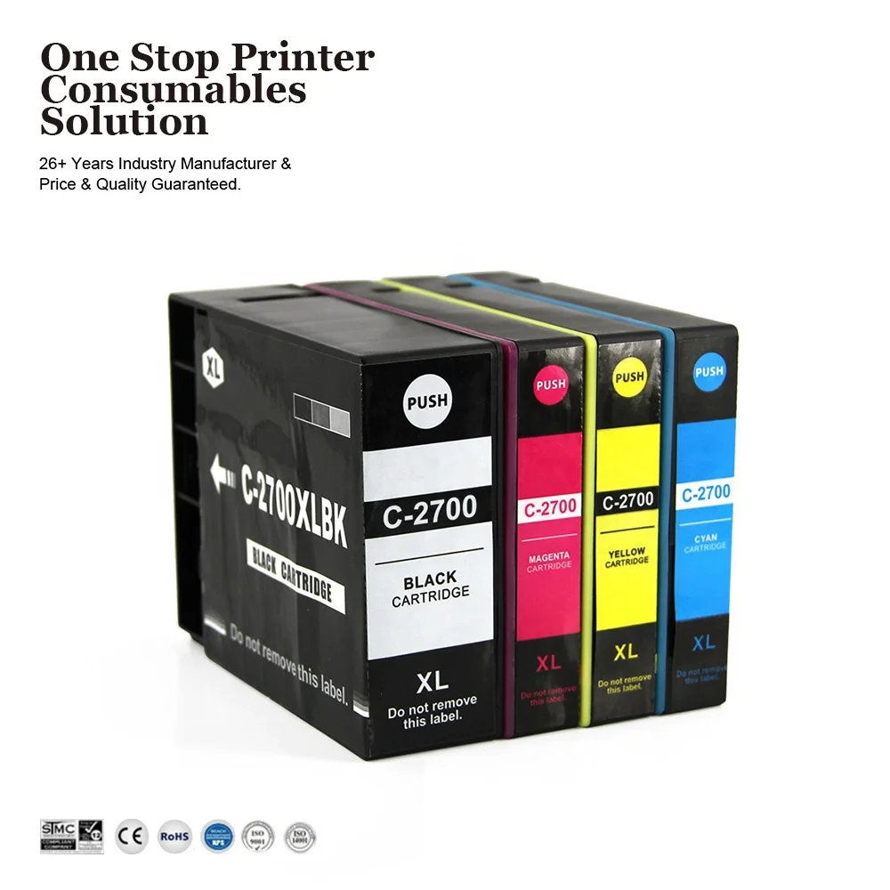 INK-мощность 2700XL PGI 2700 PGI-2700XL PGI2700XL Премиум Совместимость Цветной струйный картридж с чернилами для Canon Maxify IB4060 MB5070