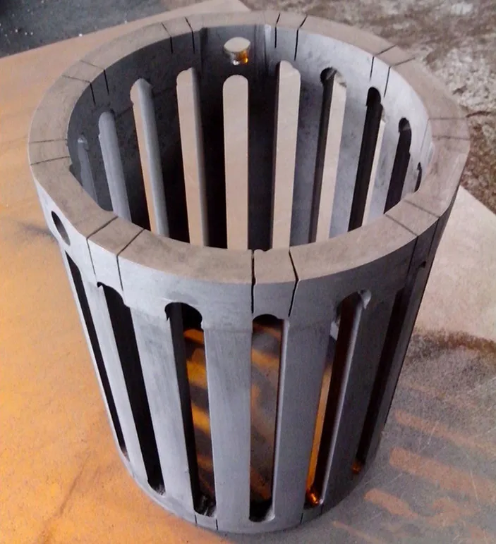 High purity carbon graphite block heating rod heat exchanger for vacuum furnace