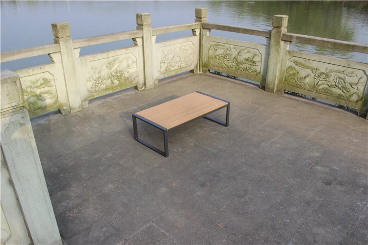 4 pcs synthetic rattan all weather KD metal patio rattan sofa set outdoor rattan garden sofa sets with PS wood on armrest