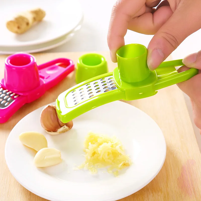 Multi-function Garlic Pressure Garlic Cutter Plastic Kitchen Small Tool Creative Rotation Garlic Grinder Grater Crusher