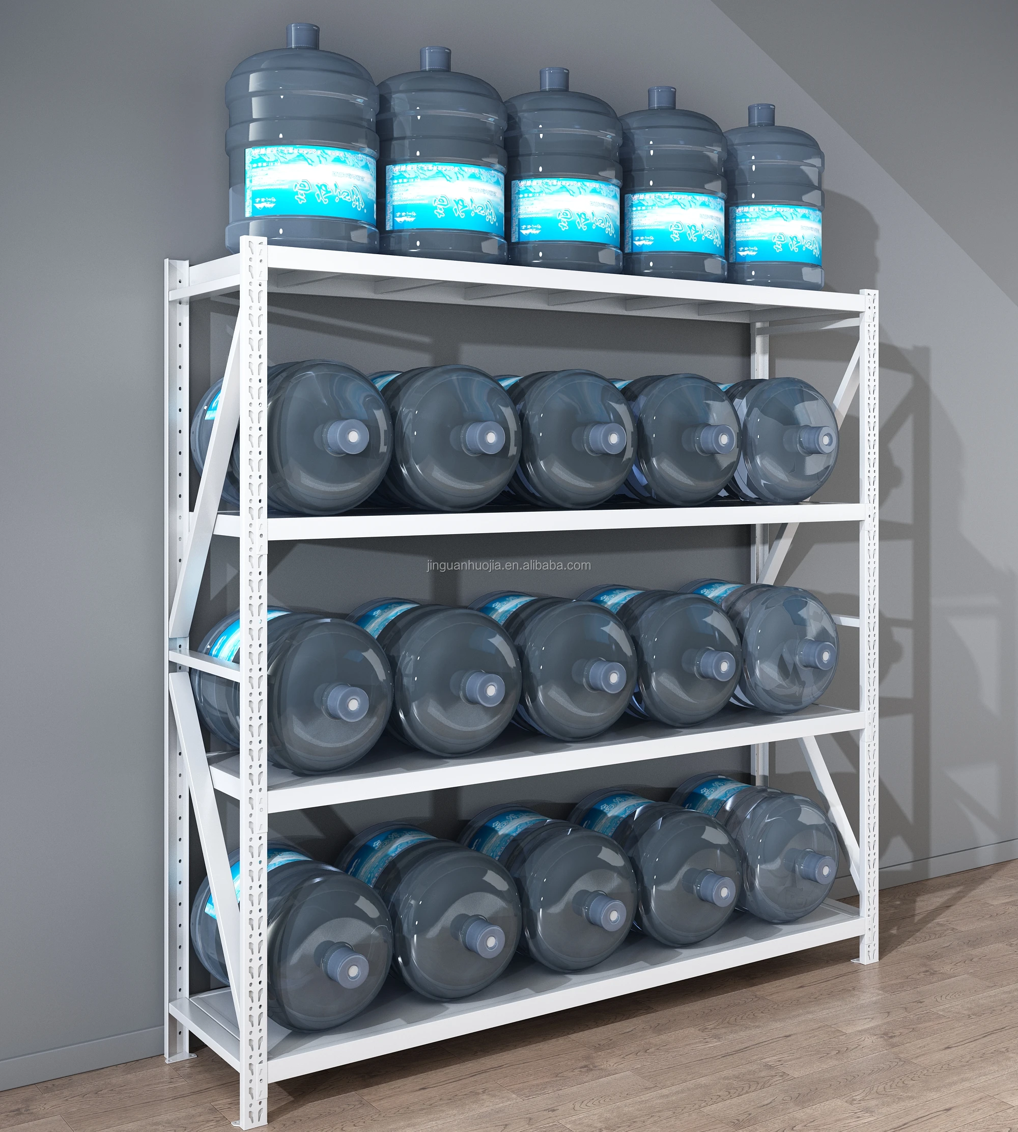 Factory Customized Wholesale Storage Rack Warehouse Shelves Grocery Shelves Stone Display Stand Metallic 1 Set Light Duty 150L