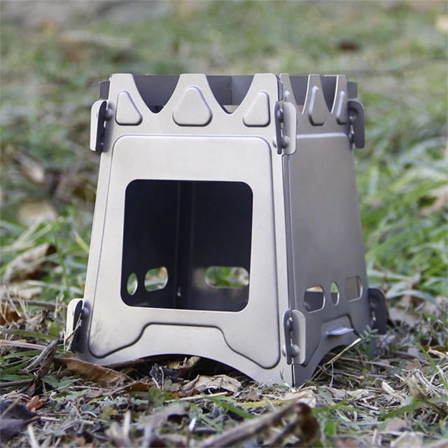 Lightweight Portable Titanium Stove Kerosene Titanium Wood Alcohol BBQ Folded Camping Stove Gas Stove