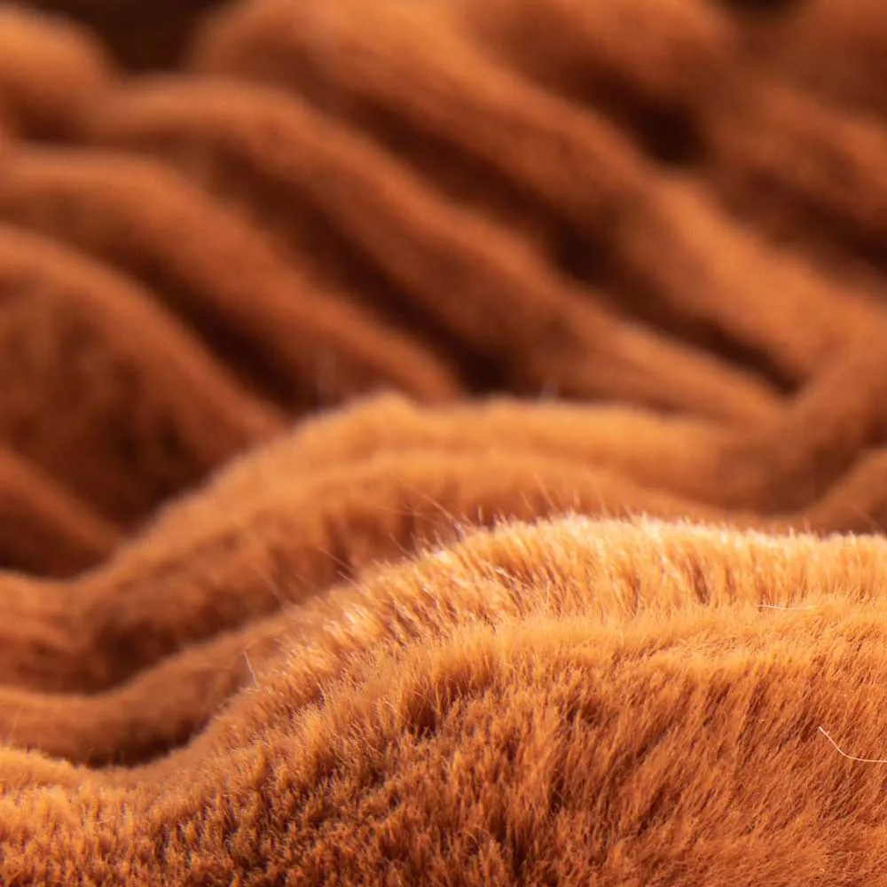 super luxury and soft wholesale 100% polyester faux rabbit fur blanket