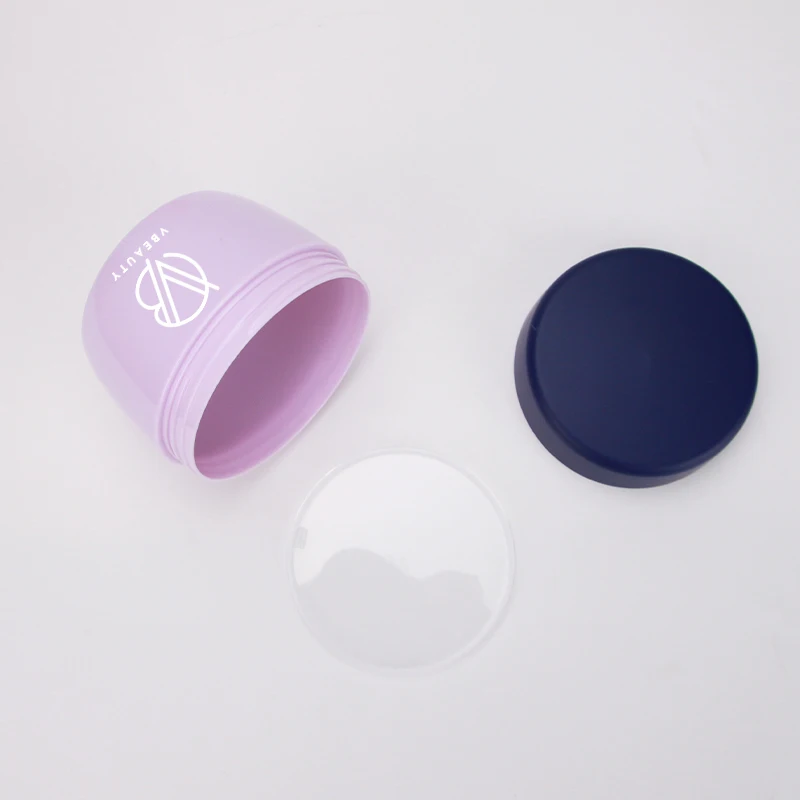 Recycled Plastic Cosmetic Jars Round Shape Cream Jar Customized Color Plastic Round Jars