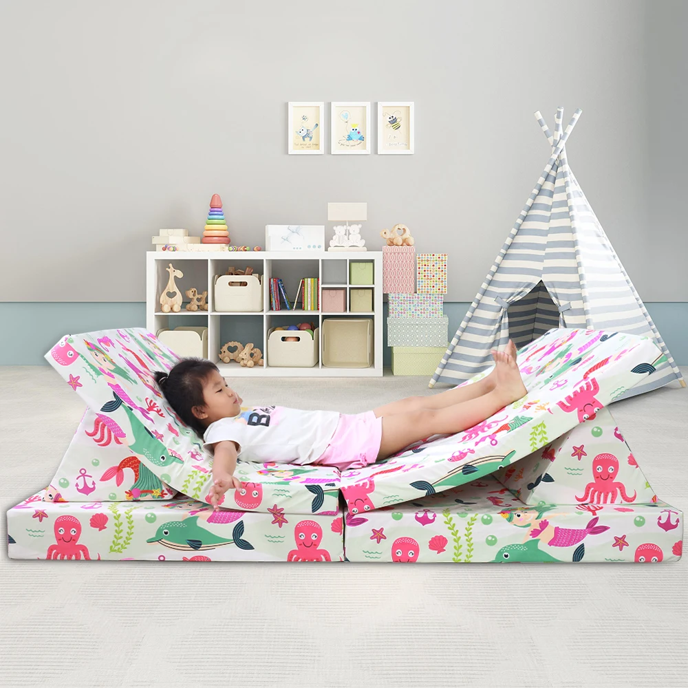 Customized Animal Printing Sofa Cushion Kids Play Foam Couch Toddler Play Games Sofa Bed Folding Mattress