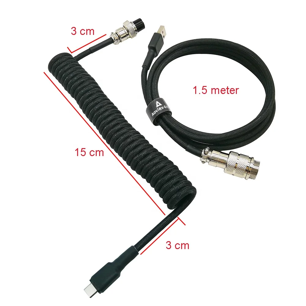  USB-кабель для клавиатуры Techflex кабель механической типа C двойной втулка Спиральный USB