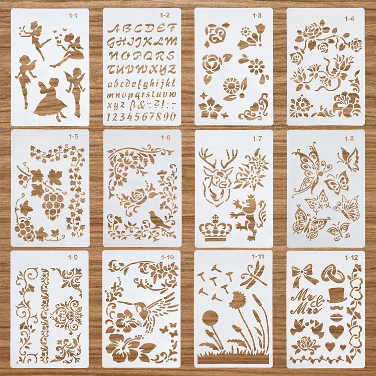 Трафареты пластиковые для детского рисования 6 3x9 7 дюйма 12 шт.