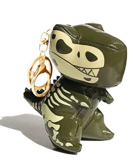 L442 Dinosaur Keychains Stuffed Animals, SALTY FISH Cute Dino Plush Toys Bag Charm, Gifts for Women Kids