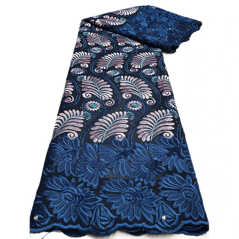 NI.AI High Quality 100% Cotton Lace Fabric African Cord Lace Embroidery Swiss Voile Lace Lafaya For Wedding Dress