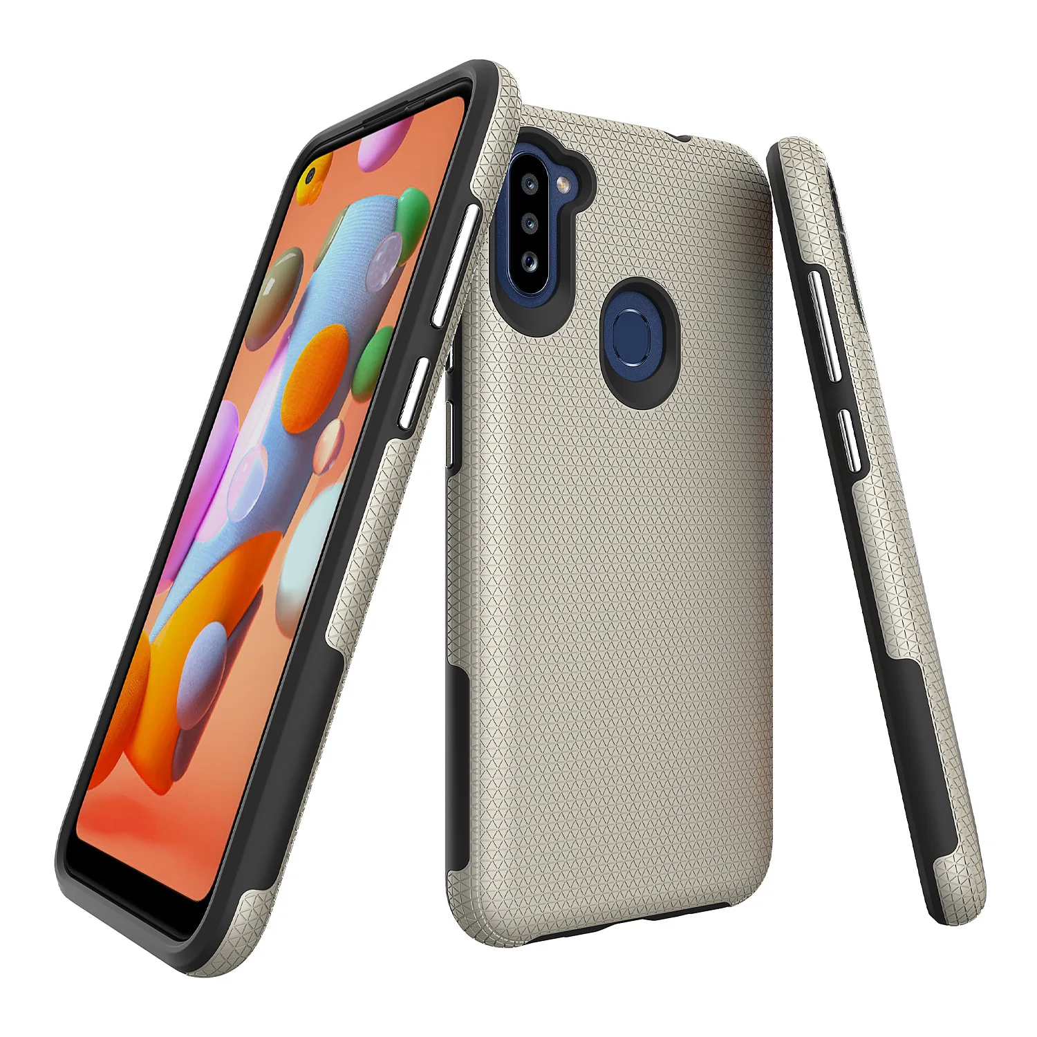 Hybrid TPU PC Net Shield Armor Back Cover For Samsung Galaxy A11 Cover Phone Case