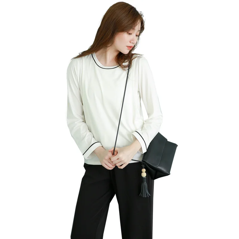 O-neck breastfeeding clothing 95% cotton full sleeve nursing top side breastfeeding access breastfeeding top