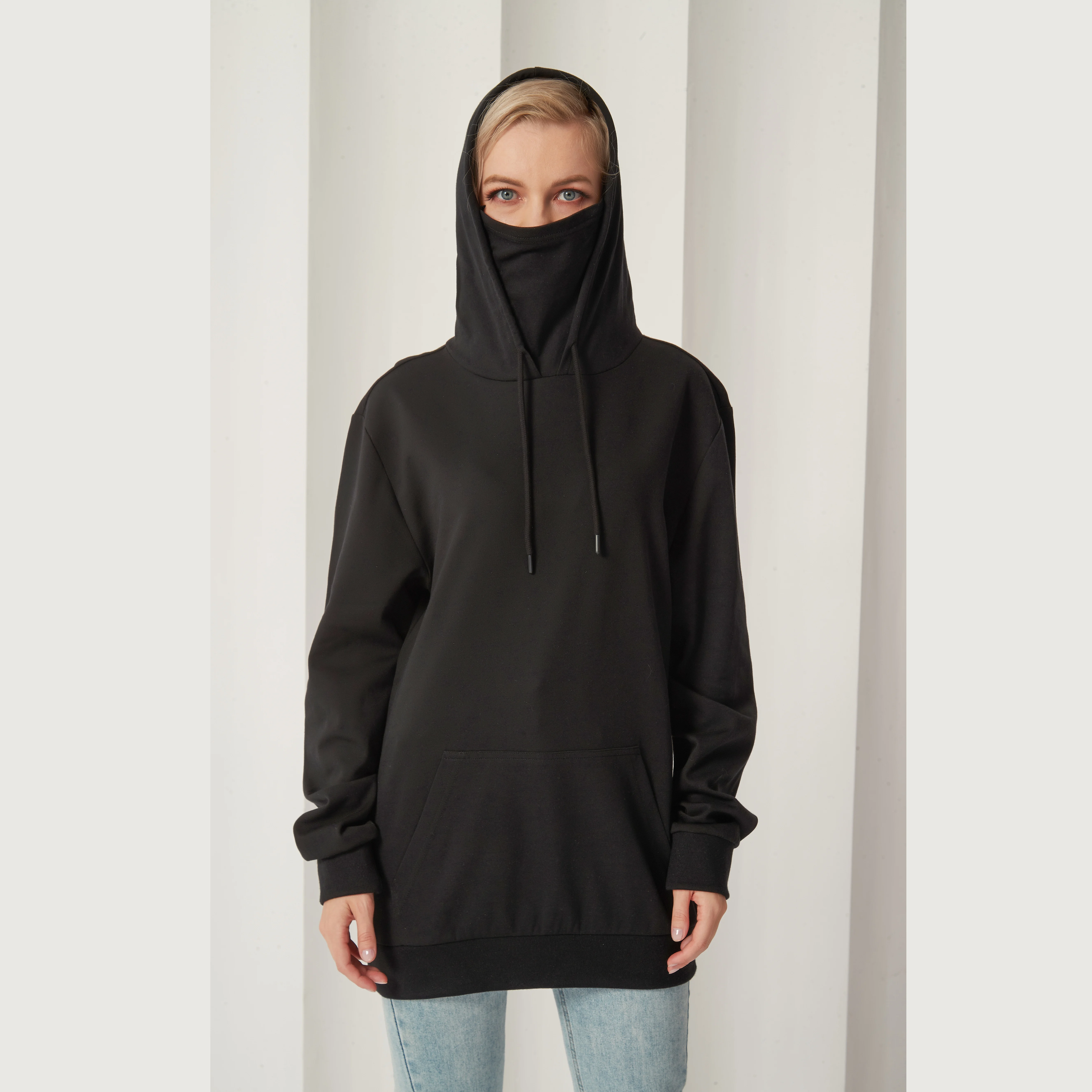 Anti Radiation hoodie with EMF shielding function made with silver fiber, with fabric before you mask