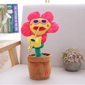 Hot Sell Stuffed Plush Toys Saxophone Dancing Talking Cactus Toy Electric 120 Songs Singing Plush Duck Toy