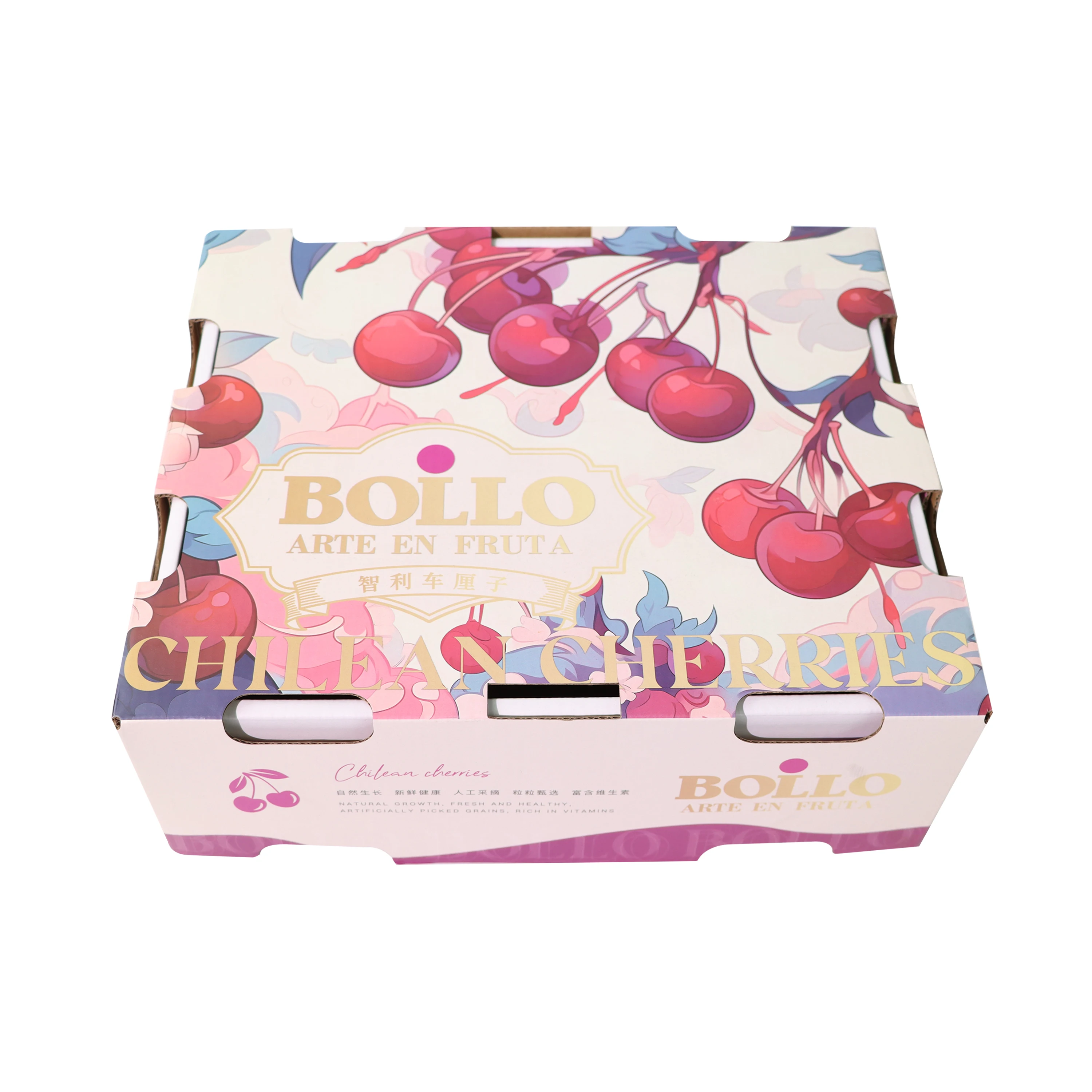 Custom Logo Printed High Quality Eco-Friendly PET Carton Food Grade Fresh Strawberry Cherry Fruit Tea Transport Box Packaging