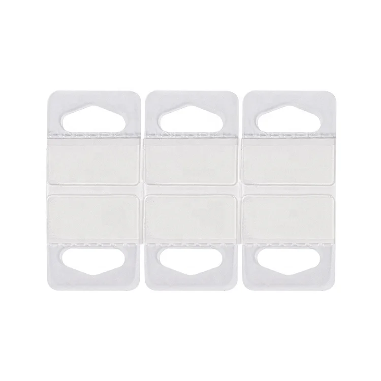 Foldable Display Different Styles Header Hanger PET Plastic Hang Tab With Back Adhesive