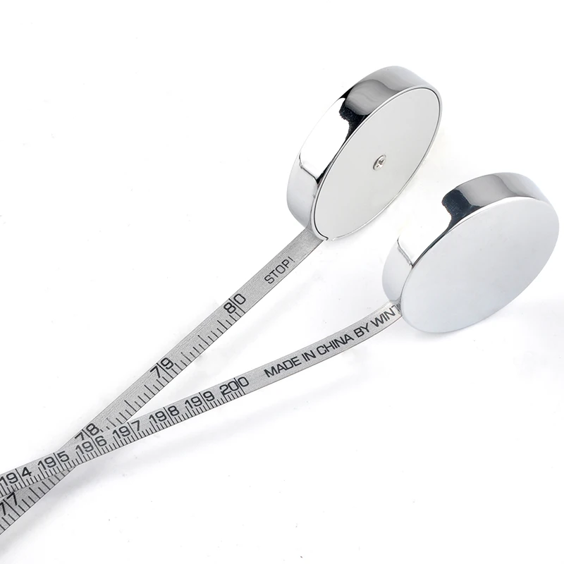 Wintape Zinc Alloy Small Tape Measure, Mini Retractable Dual Sided 80 Inch/2 M Measuring Tape, Silver Measure Tape