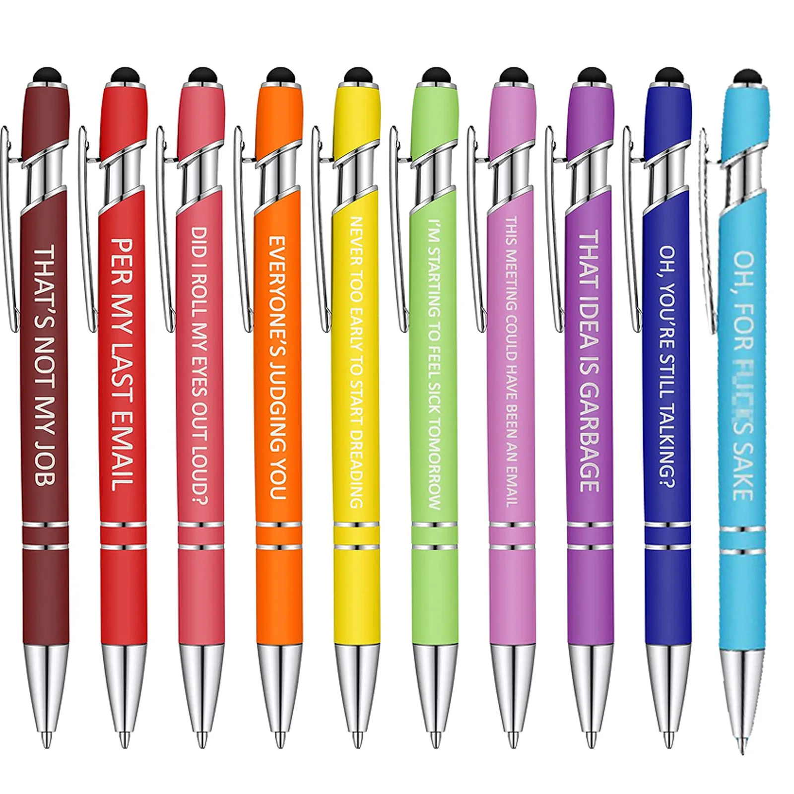 Funny Pens High Quality Pen Set 10 Capacitor Metal Press Ballpoint Pen Set