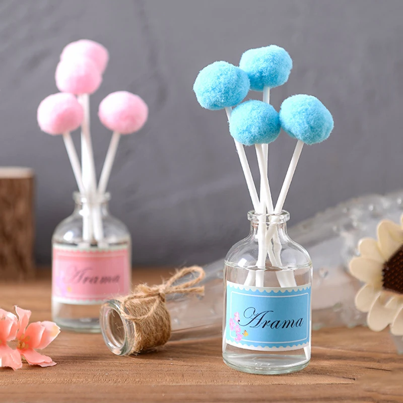 Wedding custom color cotton ball stick aroma glass bottle reed diffuser with Luxury packaging box reed diffuser bottle wholesale