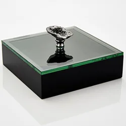 Customized Handmade Home Decoration Mirror Glass Jewelry Display Agate Handle Mother Of Pearl Box