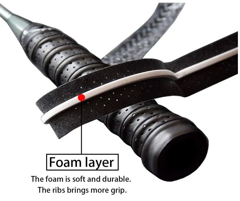 hot sale Racket Grip Anti Slip Perforated Super Absorbent PU Tennis and Badminton  High-quality racket overgrip tape