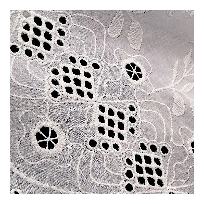 100 Oraginc Cotton Fabric Eyelets Crochet Swiss Voile Embroidery Crochet Lace Trimming Fabric
