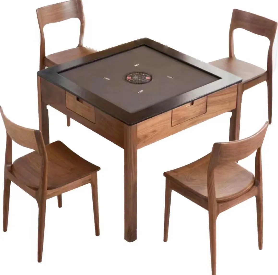BORO Mahjong Machine Black Walnut Solid Wood Dining Table Integrated Home Intelligent New Chinese Electric Silent Single Table