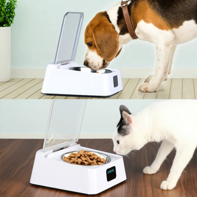Wholesale New Smart Pet Bowl 350 ml Automatic Open Cover Healthy Infrared Sensor Elevated Stainless Plastic Small Cat Feeding