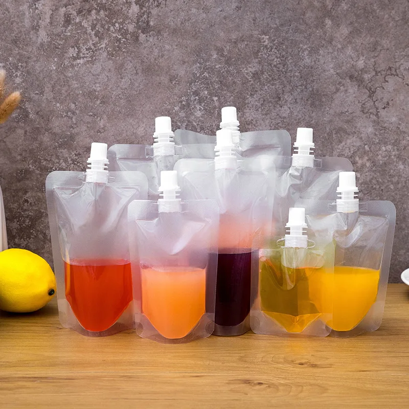 China Direct Manufacture Wholesale Transparent  Pouches Spout Nozzle Bag Juice Packing Liquid Filling Packaging Stand Up Pouch