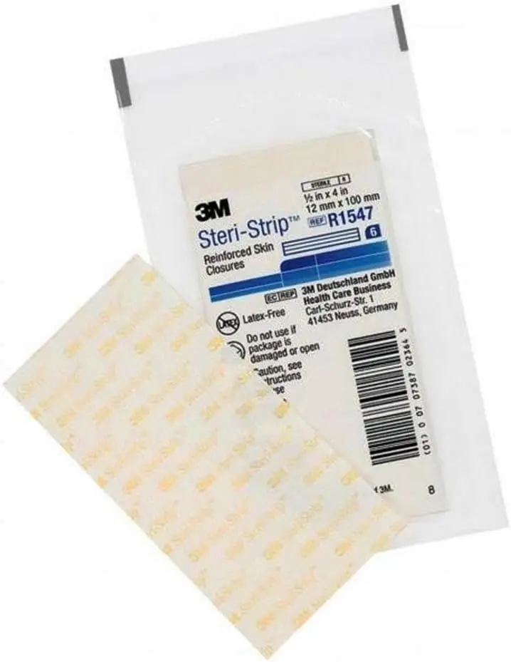 3M Steri Trip Reinforced Stitchless Tape -0.5 inches x 4 inches (approximately 1.3 cm x 10.2 cm) - Pack of 6 (60 in total) 50