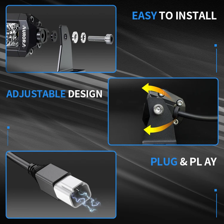 AURORA Patent New Arrival USA Designed  Screwless LED Bar Light 100W 22 Inch Slim Led Light Bar