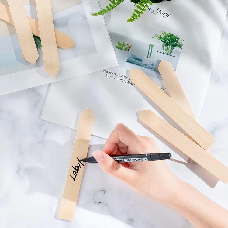 wholesale custom 50Pcs Wooden Plant Labels Wood Plant Sign Tags Garden Markers  for Seed Potted Herbs Flowers Vegetables
