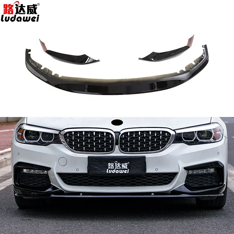 For 2018--Present BMW 5 Series G30 MP Gloss Black front bumper lip spoiler Auto Parts